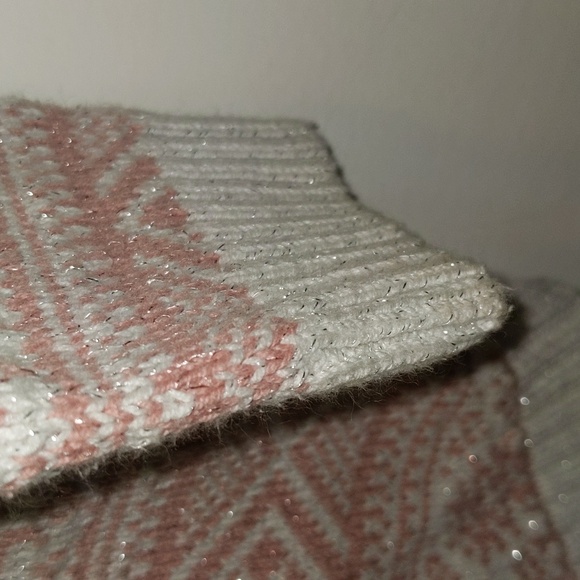 Aspen Kids Size US S 5-6 Pink Reindeer Christmas Print Sweater Dress - Picture 4 of 12